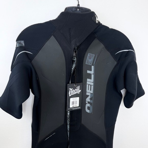 O’Neill Wetsuit Men Medium Hammer 2/1 mm Short Sleeve Spring Suit Black Back Zip - Picture 7 of 9